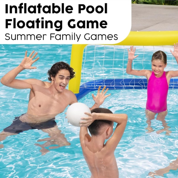 Vattenpolo-Simset | Uppblåsbara Poolspel, Pool Leksak, Uppblåsbar Lek för Barn och Vuxna Inflatable Water Polo Game
