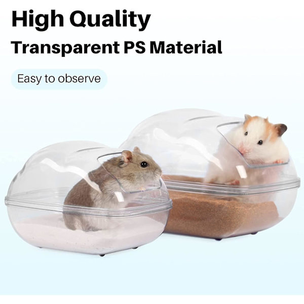 Sandbad för Hamster, Transparent Sandbad för Hamster, Burtillbehör för Marsvin, Gerbil, Dvärg (m)