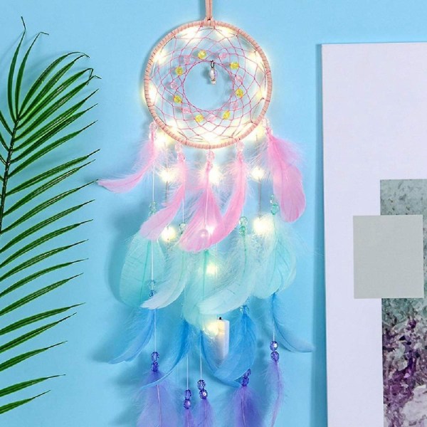 Värikkäät Wish Unensiepparit Led Light Dream Catcher Lasten Makuuhuoneen Seinäkoriste Seinätaide