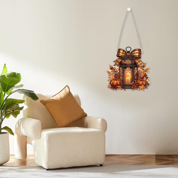 Diamantmaleri \"Efterårslantern\", DIY diamantmalerisæt til Halloween, vægdekoration Style 3