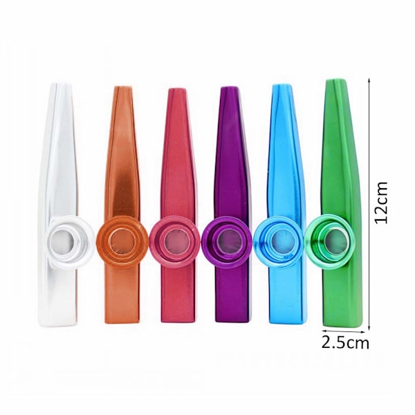 6 stk. Metal Kazoo musikinstrumenter, Multipack Kazoo sæt til børnegaver, instrumentalt akkompagnement