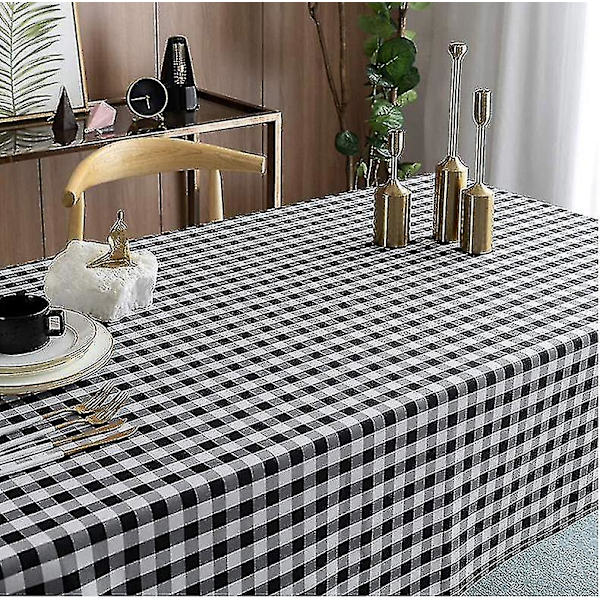 Rutiga bordsdukar rektangel - Fläckbeständig, vattentät och tvättbar bordsduk gingham för utomhuspicknick, semestermiddag (6 storlekar, 5 färger)