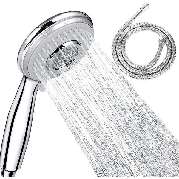 Handdusch med Justerbar Duschslang, Avkalkning, Vattenbesparande Sprinkler Duschhuvud, Dusch + 2m Slang