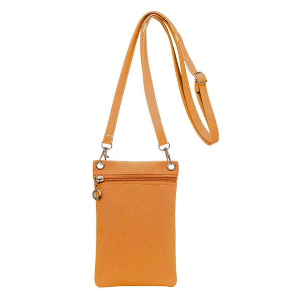 Liten Mobilväska, Mjuk Mobilväska i PU-läder för Damer, Mobilficka Crossbody Mobilväska - Gul yellow