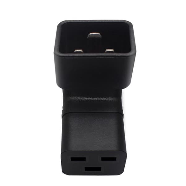 IEC 320 C20 til C19 Strømadapter Konverteringsadapter, Han C20 til C19 Strømforsyningskonverter 100-250V 10A Sort