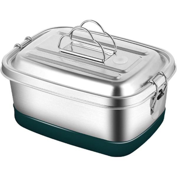 Rustfrit Stål Bento Beholder Med Lås Klips Design, Metalbeholdere, 1200ml 2-lags 2