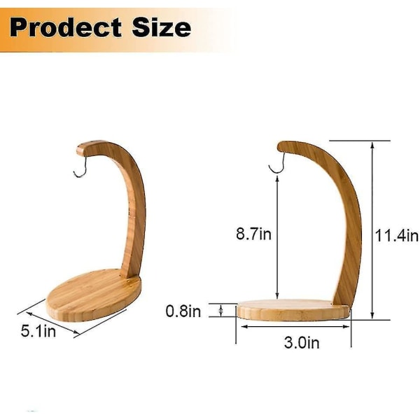 Banana Tree Hanger With Hook Grape Holder Banana Stand Wood Bamboo Utensils Fruit Storage Rack For Home Kitchen Or Bar