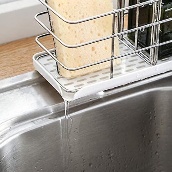 304 Rustfritt Stål Svamp Holder, Multifunksjonell Kjøkkenvask Organizer Vask Caddy Vask | Henge Justerbart Panel