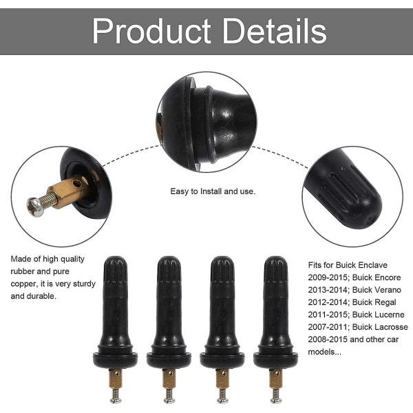 4 stk Tpms ventilstamme, dæktrykssensorventilstamme Bildækventil Tpms dækventil