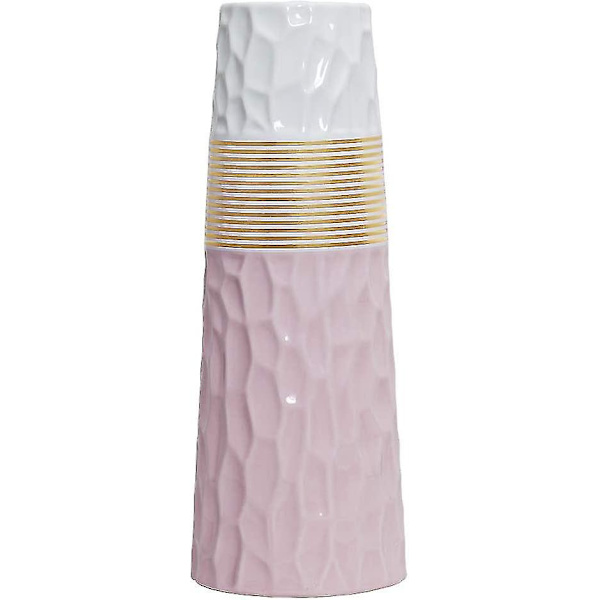 28cm Kukkavasi Ruusukulta Valkoinen Keraaminen Korkea Design Koristevaasit Kotiin, Juhliin, Hääkeskipiste