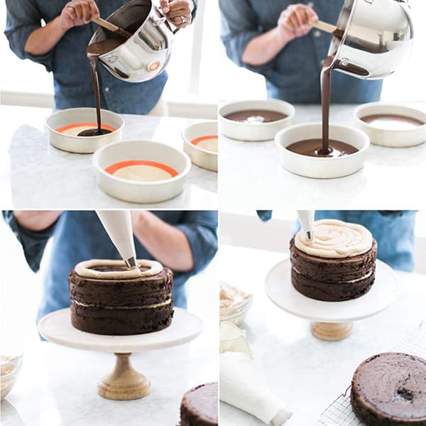 2 STK Silikon Bakeunderlag Diameter 20 cm Rund Non-Stick Bakeunderlag Gjenbrukbart Ovnsteppe Silikon Bakeplate for Kake Brød Makron Pizza
