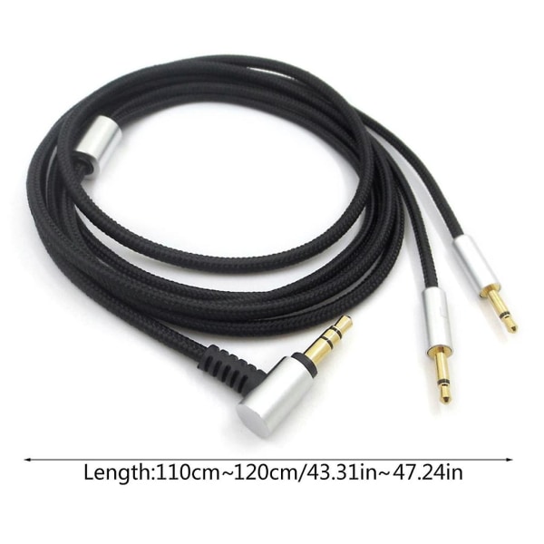 Gaming Headset-kabel 3,5 mm til 2,5 mm støyreduksjon for Hd202 Hd477 Hd497