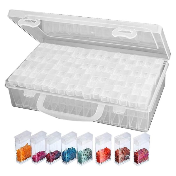 42/84 Grid Transparent Box Gør-det-selv Håndlavet Beaded Diamond Painting Opbevaringsboks Glas Risperle Box Nail Art Accessories Box