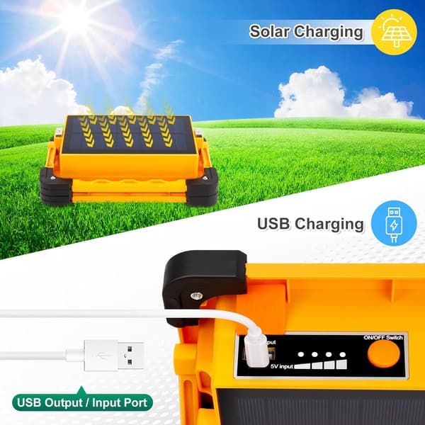 Genopladelig LED-arbejdslampe, 200w USB bærbar magnetisk arbejdslampe