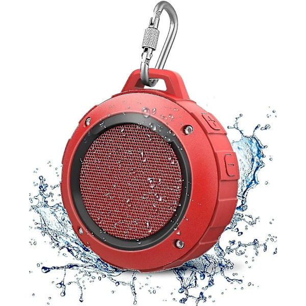 Vattentät Bluetooth-högtalare för utomhusbruk, trådlös bärbar mini-duschhögtalare med subwoofer, förstärkt bas, inbyggd mikrofon för sport, pool, strand