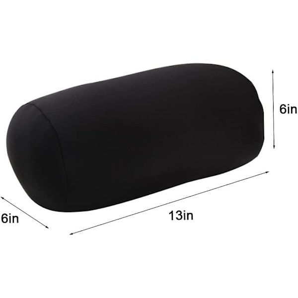 Nakkestøttepute med mikrokuler, reisepute, beanie-pute, mikrokulepute, lumbalsstøtte, rygg- og hodepute, reisemassasjepute, søyle (svart)
