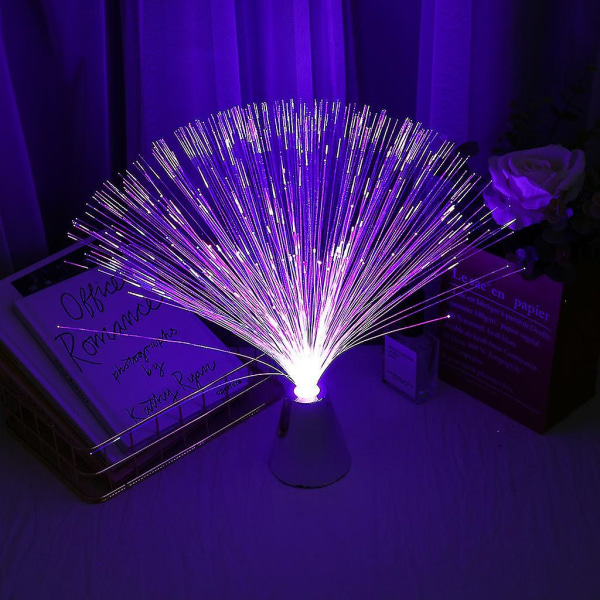 Led fiberoptisk farveskiftende lampe, atmosfære dekoration lampe til stuen ferie fest dekoration