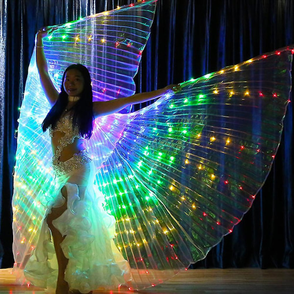 Moniväriset led-valot vatsatanssisiivet - Glow Angel -tanssisiivet aikuisille ja lapsille