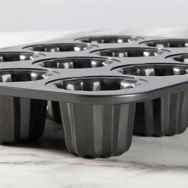 12-rums Canele Form Kageform Non-Stick Canele Muffin Bageform Cupcake Form til Ovn Bagning Puddingforme