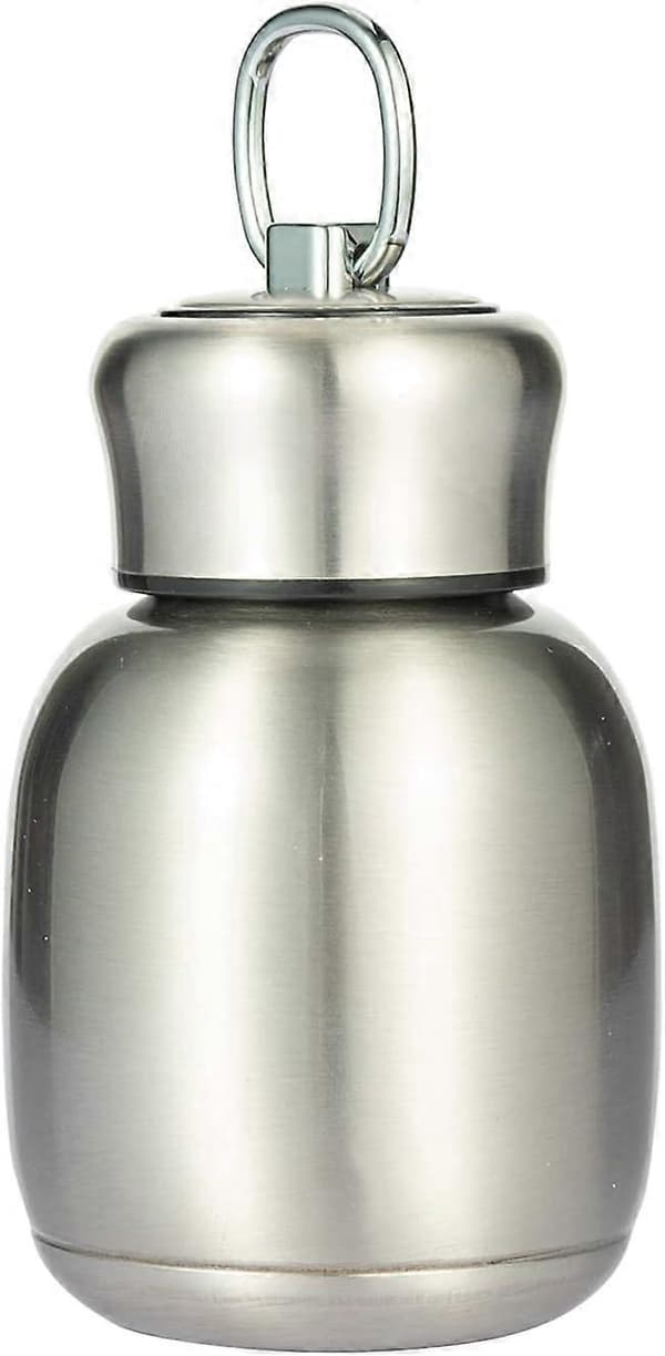 200 ml Mini Termosflaska Vattenflaska Vakuumflaskor Kaffe Mjölk Drickskopp Läckagesäker Varm och Kall Vattenflaska Resedricksflaska (Silver)