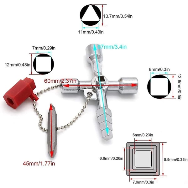 Universal , Pagoda-avain, kolmioavain, Cross Train Key, Cross Key, Utility Key, Monitoimiavain, Hana-avaimella, Jäähdyttimen näppäinavain