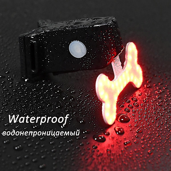 Superlysende LED-cykellygte, forlygte, baglygte, baglygte til racercykel, MTB, cykling - Bone
