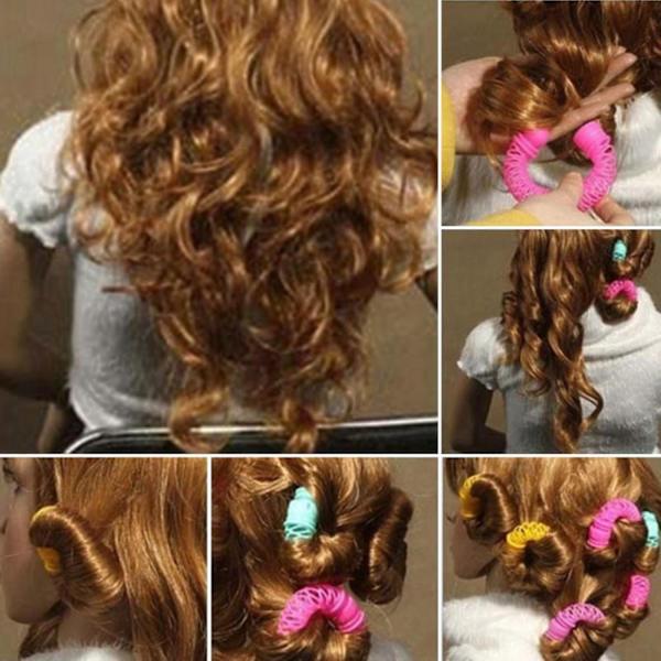 Mode 16 st Magic Hair Curler Spiral Curls Roller Donuts Curl Hårstilverktyg Håraccessoarer