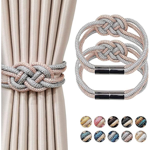 2-pakning Sterke Magnetiske Gardin Holdere Oppgradert Nordisk Enkel Stil Gardin Holdere Dobbel Farge Vev Tau Knute Dekorative Gardin Holdere For Hjem