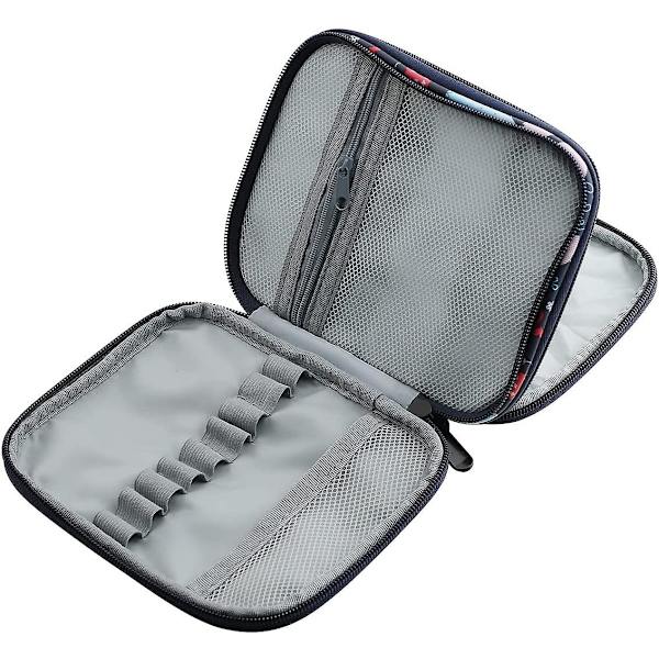 Heklenålsveske, for utskiftbare rundpinner og ergonomiske heklekroker, oppbevaringsveske for heklekroker, oppbevaringspose for elefanter