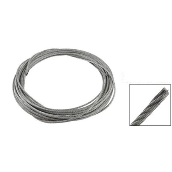 11 stk rustfritt stål wire tau klemmer + kabel: 10 stk 3mm Duplex klips wire kabel tau grep klemmer