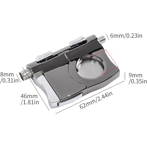 Cigar Cutter med Rustfrit Stål Blad, Fjederbelastet Udløsningsknap og 2 Cigar Punches med Låsbar Knap, Passer til de fleste Cigarstørrelser A