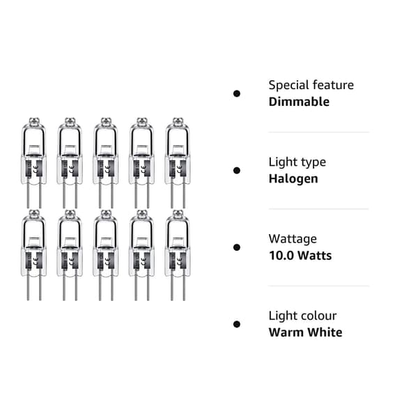 G4 Halogenlampor 10W 12V - Varmvit - 10-pack 10W 10W 10pcs