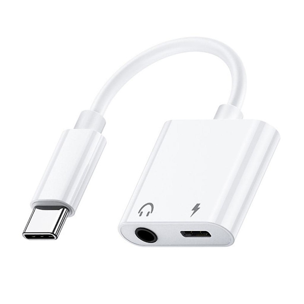 2 i 1 oplader Type C, Aux-konverter, hovedtelefonadapter Dac Usb