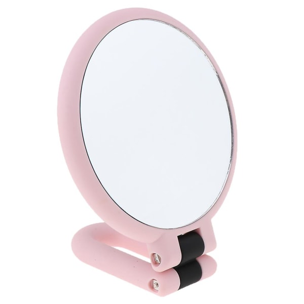 Bærbart dobbeltsidet rundt håndholdt makeup-spejl 15x forstørrelse