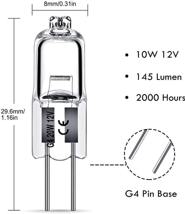 G4 Halogenlampor 10W 12V - Varmvit - 10-pack 10W 10W 10pcs