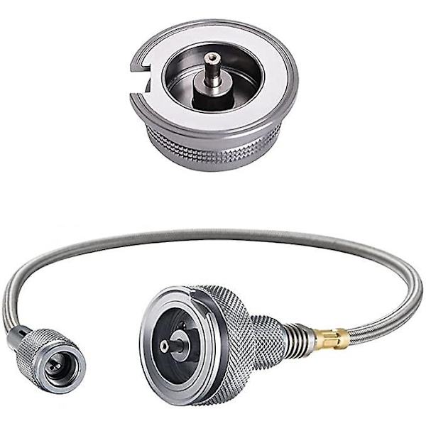 Gasadapterkonverter Campingspisanslutning Gasflaska Adapter För Utomhusvandring Picknick Trekking Inomhus (1st, Silver)
