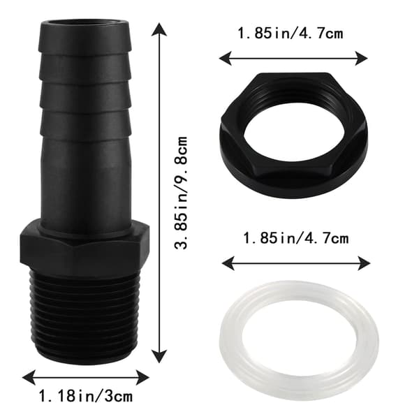 2 uppsättningar PVC-väggmonteringstillbehör, 25 mm väggmonterad vattentankanslutning