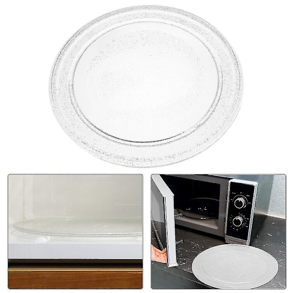 9,6 Tuuman Mikroaaltouunin Lasilevy Käytännöllinen Kiertolevy Tasainen Pohja Lasikulho 24,5 Cm