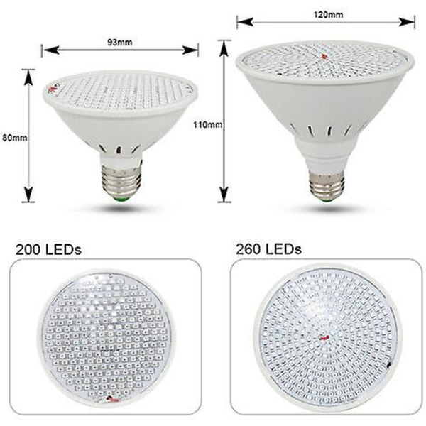 E27 Full Spectrum Trädgårdsodling LED-lampa - Växtväxt och blomljus för inomhusodling - 15w