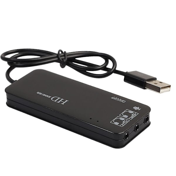 3 Portin USB 2.0 -keskitin, Ulkoinen 7.1-kanavainen Ääni- ja Mikrofonisovitin PC:lle