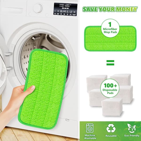 Mikrofiber moppputer kompatible med Swiffer Sweeper Mopp, Våte puter påfyll Tørre puter Gjenbrukbare våte puter Mopp påfyllputer Tørr Våt påfyll Vaskbar (4-pakning)