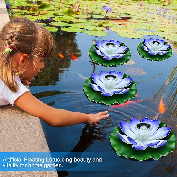 Solcelledrevet Flydende Lotus Lys 7 Farver Rgb Vandtæt Led Pool Lys (pink) (h-2)