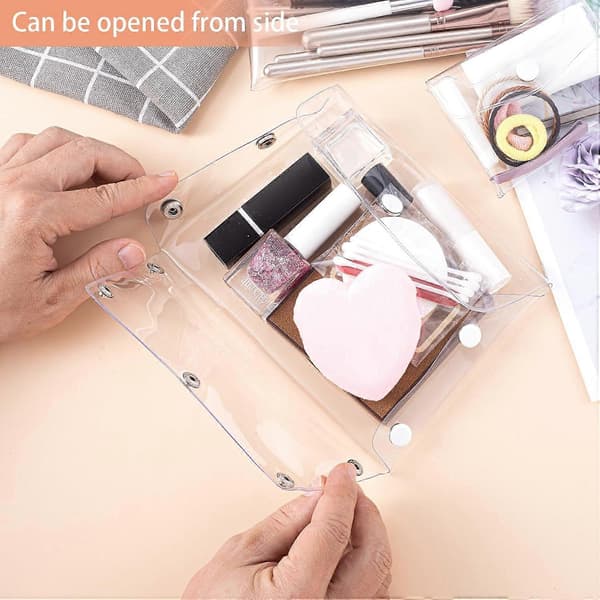 Transparent Kosmetikväska 3-pack, Resevänlig Klar Sminkorganisatör, Vattentät PVC Necessärset