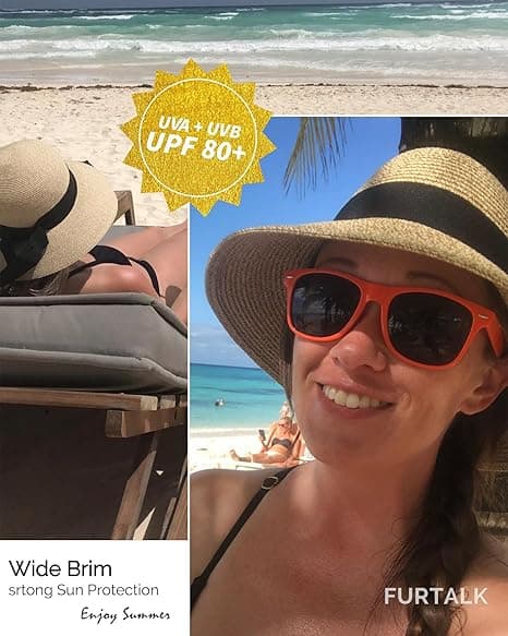 Dame Solhat med Bred Skygge UV Beskyttelse Sammenfoldelig Åndbar Sommerhat til Strand Udendørs Rejser white
