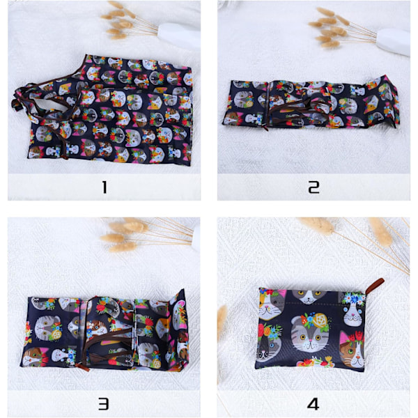 Kat Tote Bag - Genanvendelige Indkøbsposer med Katte, Kattegaver til Katteelskende, Katte Canvas Indkøbspose med Håndtag til Kvinder, Katte Baggu Foldbare Tasker, Kat