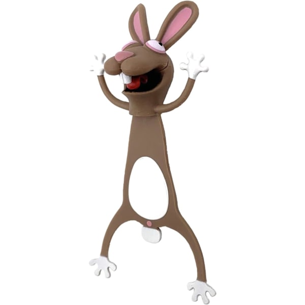 Ihastuttavat kirjanmerkit, KOSTOO Hauskat 3D-sarjakuvakirjanmerkit Eläimet Lukemisen kirjanmerkit Opiskelijoille Toimistotarvikkeet Luova lahja Ihanteellinen pojille ja tytöille (Rabb Rabbit