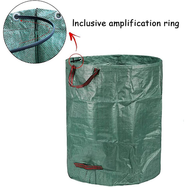 Hageposer 3x300l, Slitasje- og Vanntett Hage-Avfallsposer, Store Poser Med Håndtak, Sammenleggbare Og Gjenbrukbare