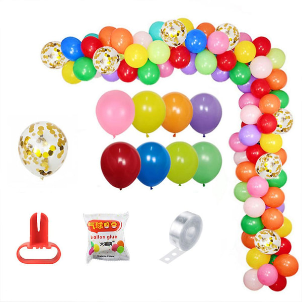 Ballong Garland Arch Kit Gull konfetti ballonger satt for bursdag Baby Shower bryllupsfest dekor