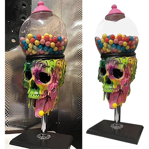 Halloween Bubble Gum Machine, Ny Farverig Skull Candy Dispenser Machine Cool Gumball salgsautomat