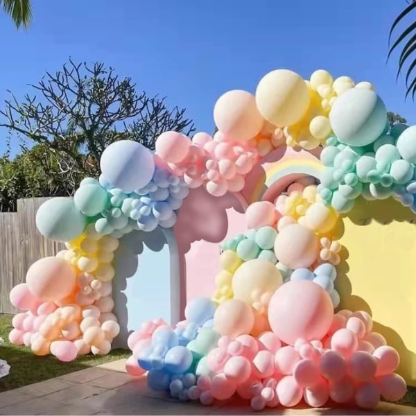 Pastel Balloon Bow Kit Macaron Balloons 5m 16 ft Latex Rainbow Balloon Garland Pastel Kit for Birthday Wedding Christmas Baby Shower Party Supp